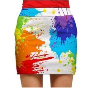 Loudmouth Women's Golf Skort Paint Splatter Print Sz 6